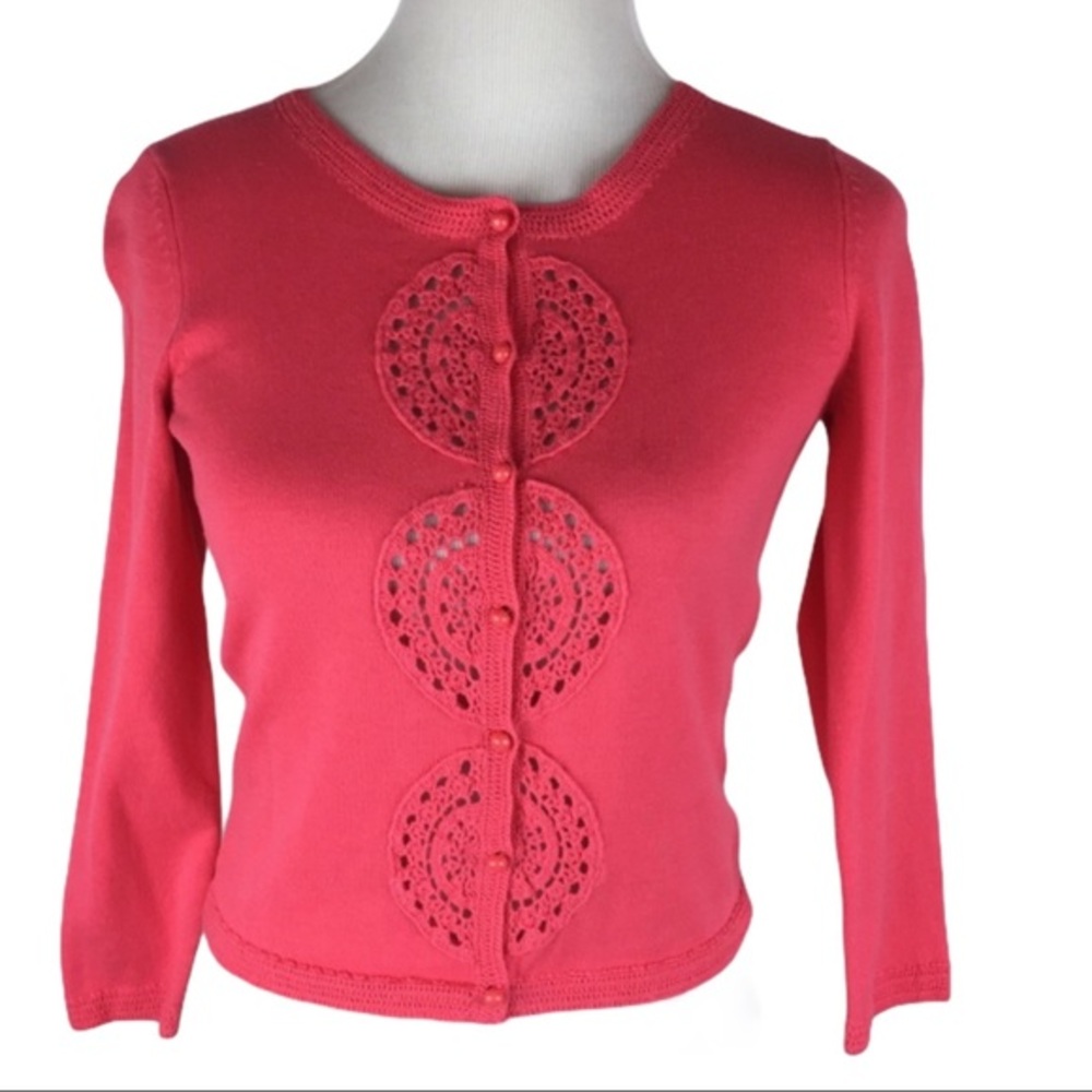 Lilly Pulitzer Salmon / Coral Color Cardigan Sweater - Size XS